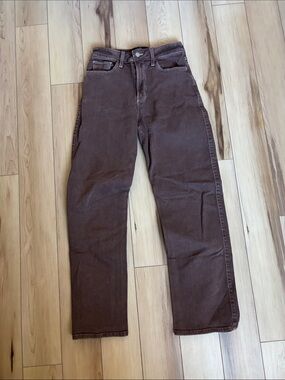 Hollister Chocolate Brown High-Rise Straight Jeans